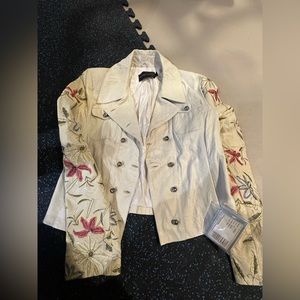 Pasha veneto spring floral leather jacket